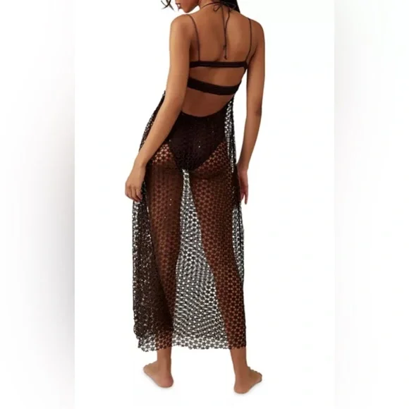 FREE PEOPLE X INTIMATELY || Smoke & Mirrors Brown Bodysuit Slip. Sz. XS - Picture 5 of 16